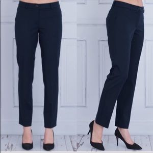 Max Mara Slim Cigarette Blue Trousers Work Career Zipper Fly Pants Size 10